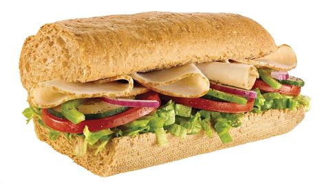 Subway turkey sandwich - 3g. Carbs. 40g. Protein. 20g. There are 250 calories in 1 sandwich (219 g) of Subway 6" Turkey Breast. Calorie breakdown: 10% fat, 60% carbs, 30% protein. 